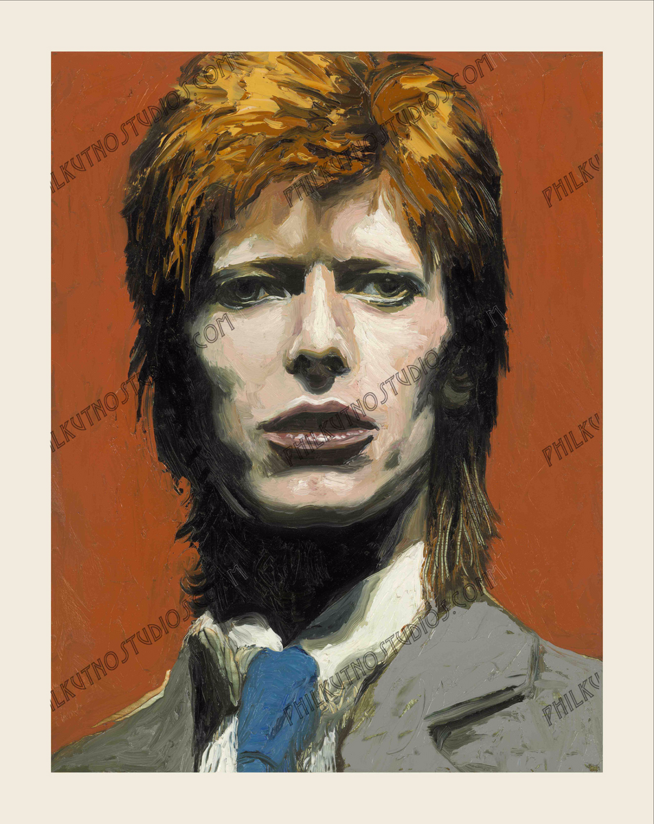 David Bowie - Archival Painting Print by Artist Phil Kutno – Phil